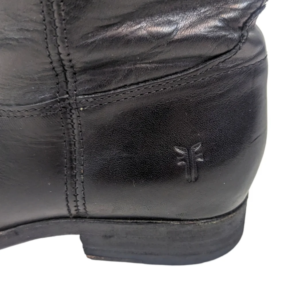 Frye Melissa Button Tall Leather Riding Boots Equestrian Boot Womens 7.5 Black - Picture 2 of 15